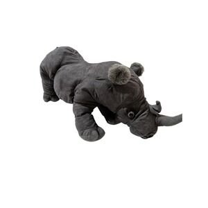 Discovery Channel Rhino Plush Stuffed Animal Grey Safari Rhinoceros Toy 22 Inch